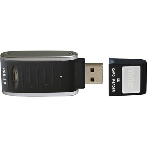 Leitor e Gravador Cartão SD/SDHC Formato Pen Drive Vivrw3000 - Preta