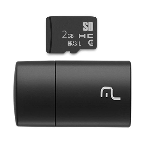 Leitor USB + Cartão de Memória Classe 4 2GB Multilaser - MC159 MC159