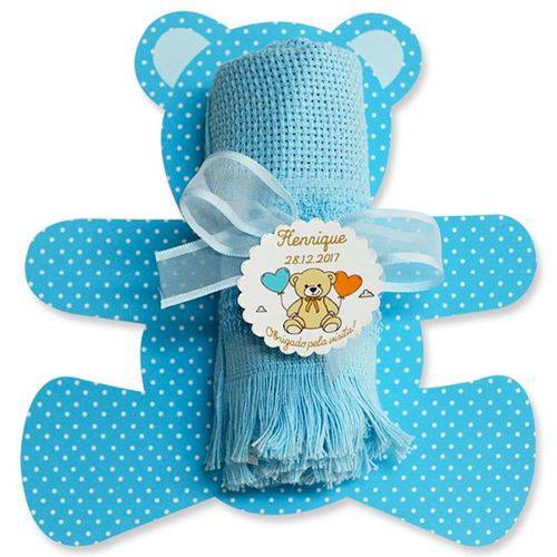 Lembrancinha de Maternidade e Chá de Bebê Toalhinha Urso Azul