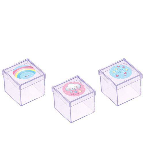Lembrancinha Mini Caixa de Acrílico Chuva de Amor 10 Unidades