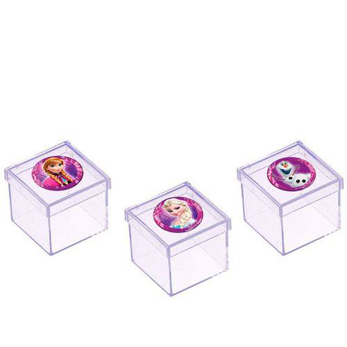 Lembrancinha Mini Caixa de Acrílico Frozen 10 Unidades