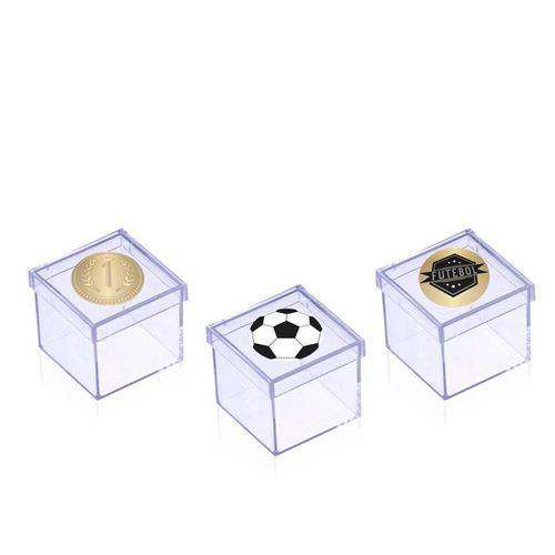 Lembrancinha Mini Caixa de Acrilico Futebol 10 Unidades