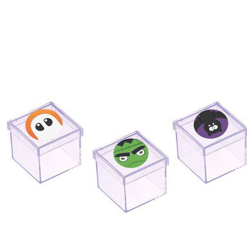 Lembrancinha Mini Caixa de Acrílico Halloween 10 Unidades
