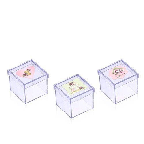 Lembrancinha Mini Caixa de Acrilico Jardim Secreto 10 Unidades