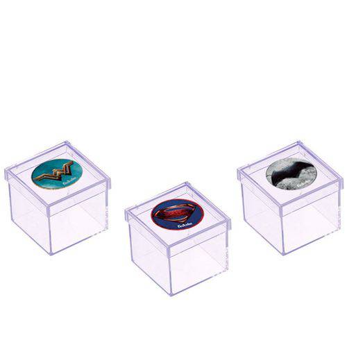 Lembrancinha Mini Caixa de Acrílico Liga da Justiça 10 Unidades