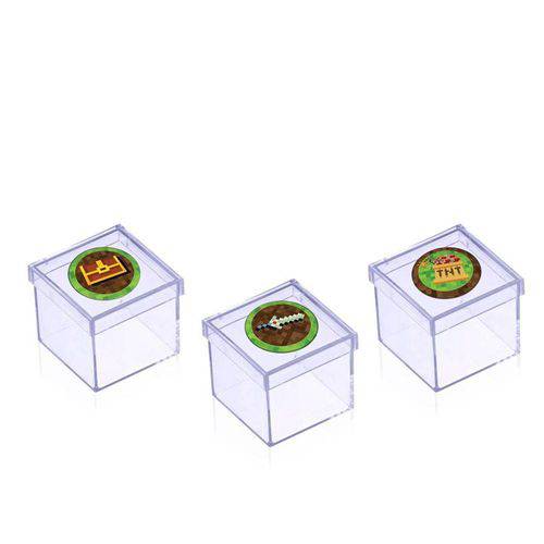 Lembrancinha Mini Caixa de Acrilico Minecraft 10 Unidades