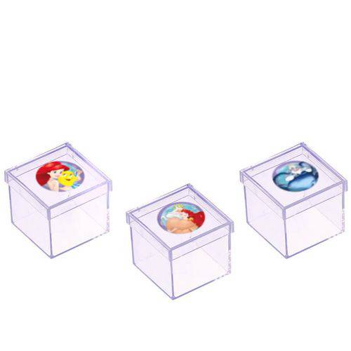 Lembrancinha Mini Caixa de Acrílico Pequena Sereia 10 Unidades