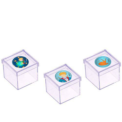 Lembrancinha Mini Caixa de Acrílico Pequeno Príncipe 10 Unidades
