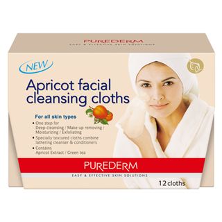 Lenço de Limpeza Purederm - Apricot Facial Cleansing Cloths 12 Un