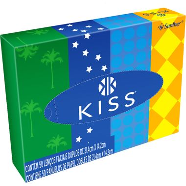 Lenço de Papel Kiss Folha Dupla 50 Unidades