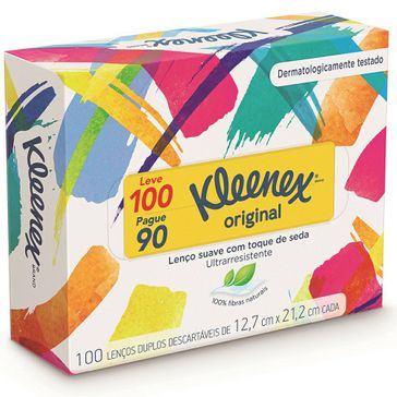 Lenço de Papel Kleenex Box Leve 100 Pague 80 Unidades