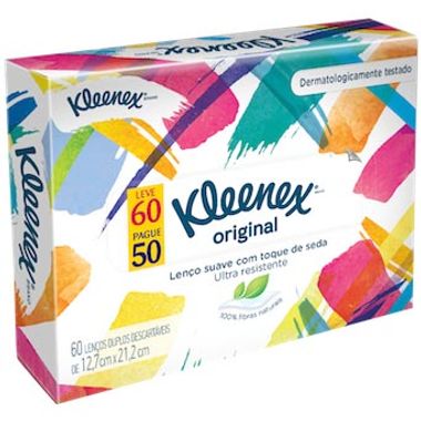 Lenço de Papel Kleenex Box Leve 60 e Pague 50 Unidades