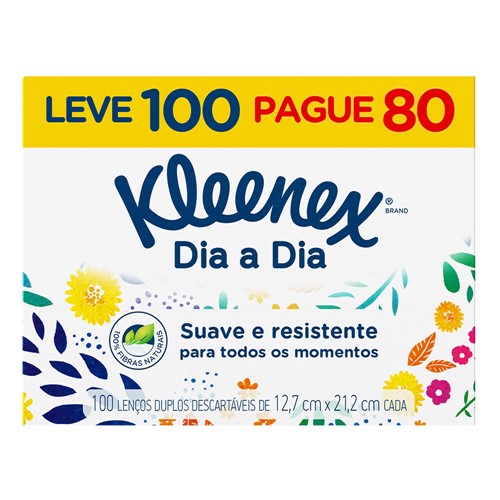 Lenço de Papel Kleenex Original Embalagens Sortidas Leve 100 Pague 80 Unidades