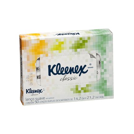 Lenço Facial Kleenex Caixa com 50 Pacotes Contendo 50 Unidades Cada