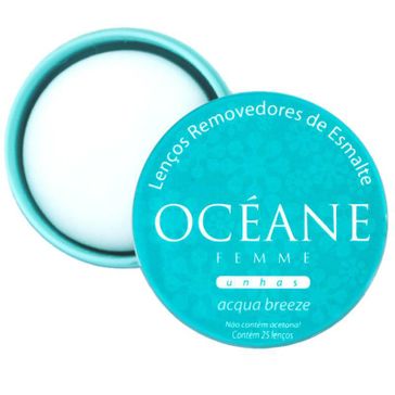 Lenço Removedor de Esmalte Oceane Acqua Breeze - Azul 25 Unidades