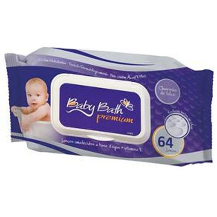 Lenço Umedecido Baby Bath Premium 64 Unidades