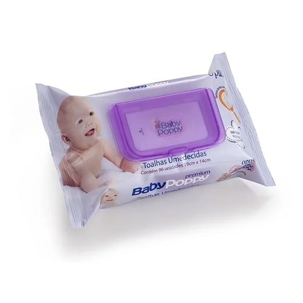 Lenço Umedecido Baby Poppy Premium 96 Unidades