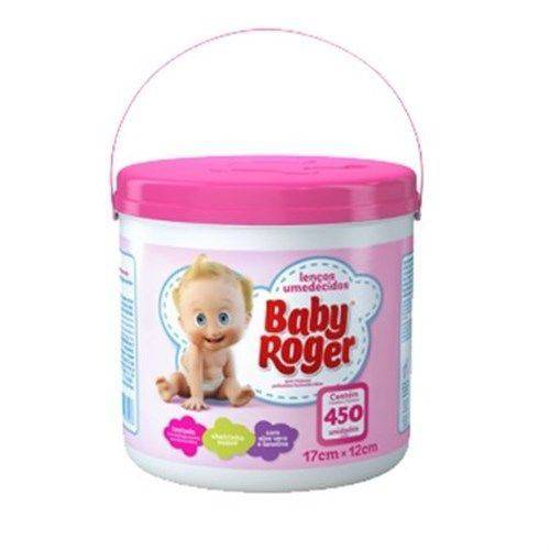 Lenço Umedecido Baby Roger Balde Rosa com 450 Un
