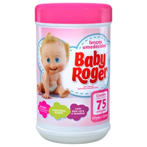 Lenço Umedecido Pote Rosa Baby Roger 75 Unidades