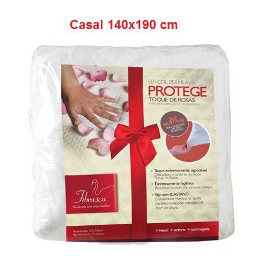 Lençol Permeável Protege - Toque de Rosas Casal (1.4x1.9m) - Fibrasca - Cód: Fi7175