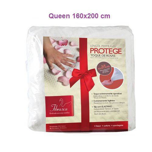 Lençol Permeável Protege - Toque de Rosas Queen (1.6x2m) - Fibrasca - Cód: Fi7177