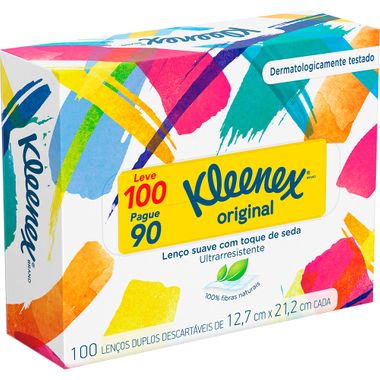 Lenços de Papel Kleenex Leve 100 Pague 90 Unidades Lenço de Papel Kleenex Leve 100 Pague 90 Unidades