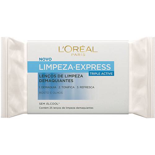 Lenços Demaquiantes L'Oréal Paris Limpeza Express
