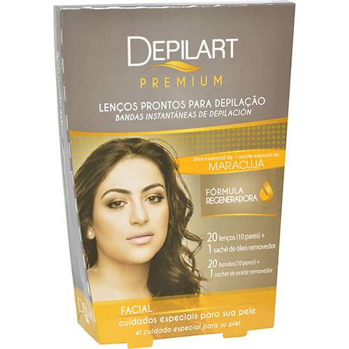 Lenços Prontos para Depilação Facial Premium Maracujá - Depilart