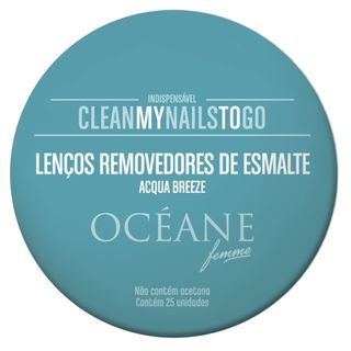 Lenços Removedores de Esmalte Océane - Clean My Nails To Go Acqua Breeze 25 Un