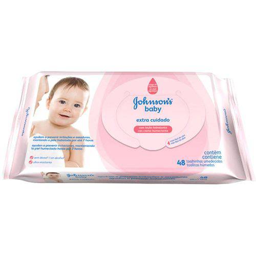 Lenços Umedecidos Extra Cuidados com 48 Unidades - Johnson's Baby