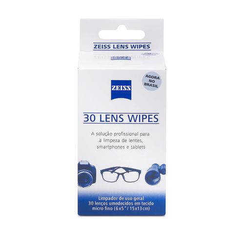 Lens Wipes Zeiss com 30 Lenços Umedecidos (embalados Individualmente)