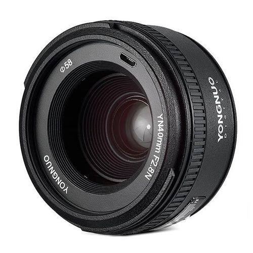 Lente para Câmeras Nikon Yongnuo YN40MM F2.8N de 58mm com Abertura de Diafragma F/22