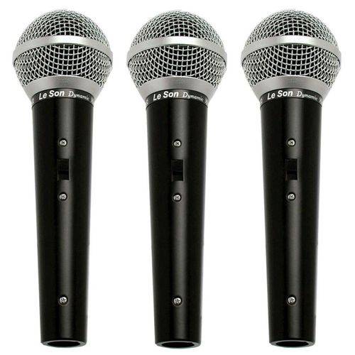 Leson - Kit com 3 Microfones Vocais Ls50 K3