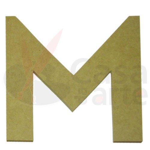 Letra de Mdf Madeira Crua - Tamanho: 20,5 X 20,5 X 1,0 Cm - Modelo: M
