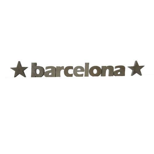Letra Decorativa Concreto Nome Cidade Barcelona Estrela