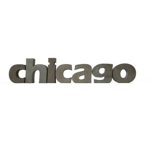 Letra Decorativa Concreto Nome Cidade Chicago