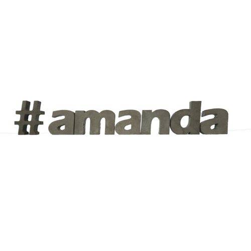 Letra Decorativa Concreto Nome Palavra Amanda Hashtag