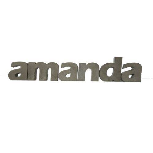 Letra Decorativa Concreto Nome Palavra Amanda