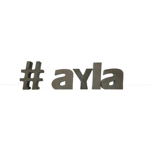 Letra Decorativa Concreto Nome Palavra Ayla Hashtag