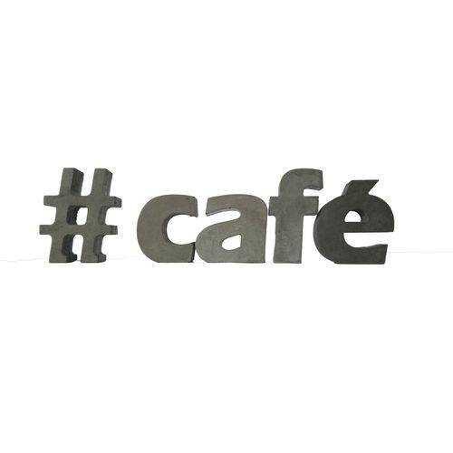 Letra Decorativa Concreto Nome Palavra Café Hashtag