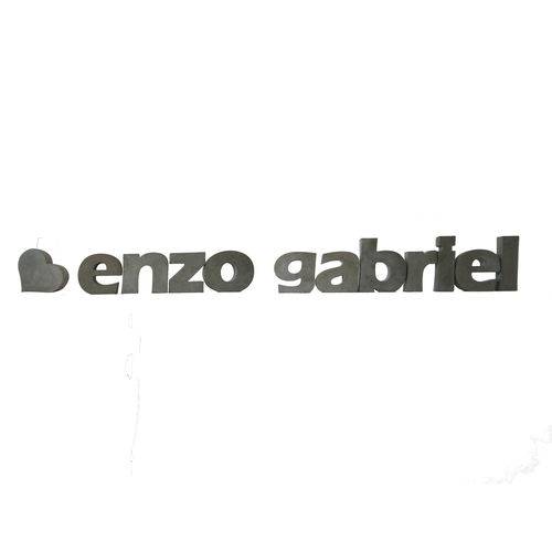 Letra Decorativa Concreto Nome Palavra Enzo Gabriel Coração