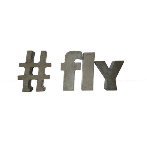 Letra Decorativa Concreto Nome Palavra Fly Hashtag