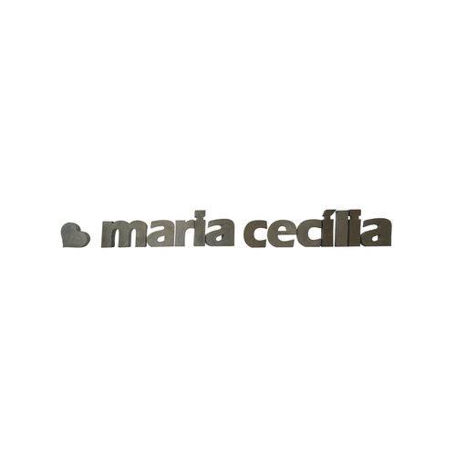 Letra Decorativa Concreto Nome Palavra Maria Cecília Coração