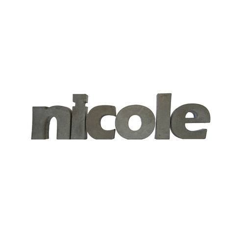 Letra Decorativa Concreto Nome Palavra Nicole