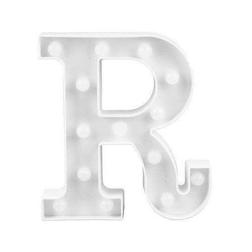 Letra R Luminária Decorativa Luminosa Led 3D - Letra 22 Cm