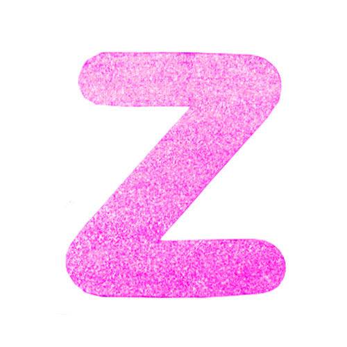 Letra Z em Eva Rosa com Glitter 13cm Evamax