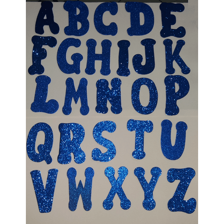 Letras de EVA Azul com Glitter Letra a