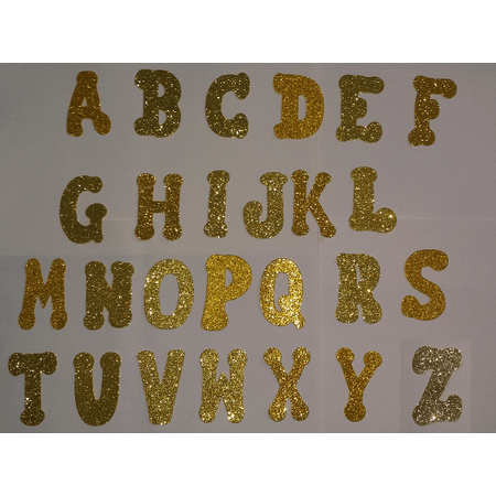 Letras de EVA Dourada com Glitter Letra a