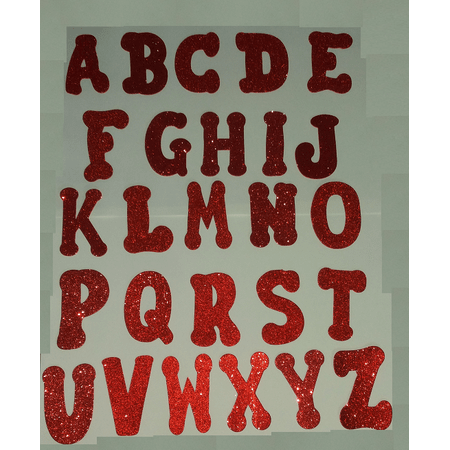 Letras de EVA Vermelhas com Glitter Letra a