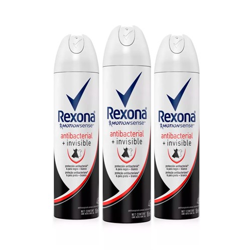 Leve 3 Pague 2 Desodorante Rexona Aerosol Feminino Antibacterial Invisible 150ml